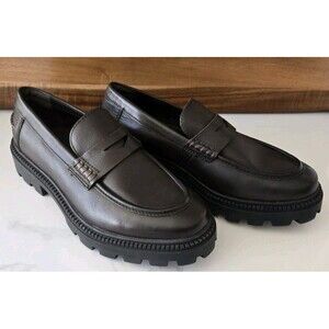 ZARA Brown TREADED SOLE CHUNKY LOAFERS SHOES SIZE 42